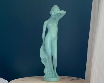 Large blue Aphrodite Statue made from ceramic, vintage venus statue