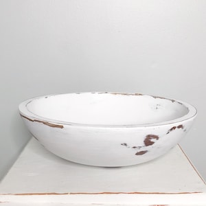 Baribocraft wooden bowl, painted large wooden  bowl