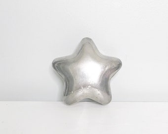 Metal star trinket box, silver plated small box