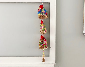 Bird garland, handmade garland, rooster beaded hanging garland | Farmhouse garland