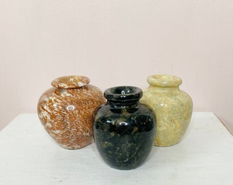 Stone vase, small marble vase, round decorative vase