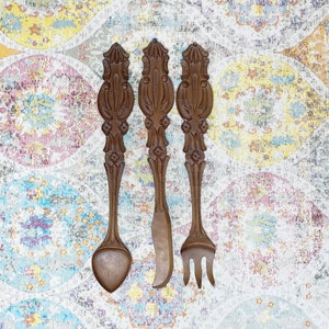 Colgante de pared de utensilio gigante para la decoración de la cocina, cuchara / cuchillo / tenedor tallado a mano