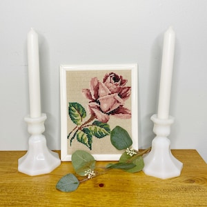 Vintage rose crochet wall hanging, crochet flower wall decor