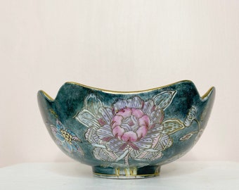 Hand painted floral bowl, Toyo decorative trinket bowl