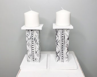 Pillar candle stand set, pillar candle holder, wooden decorative stand