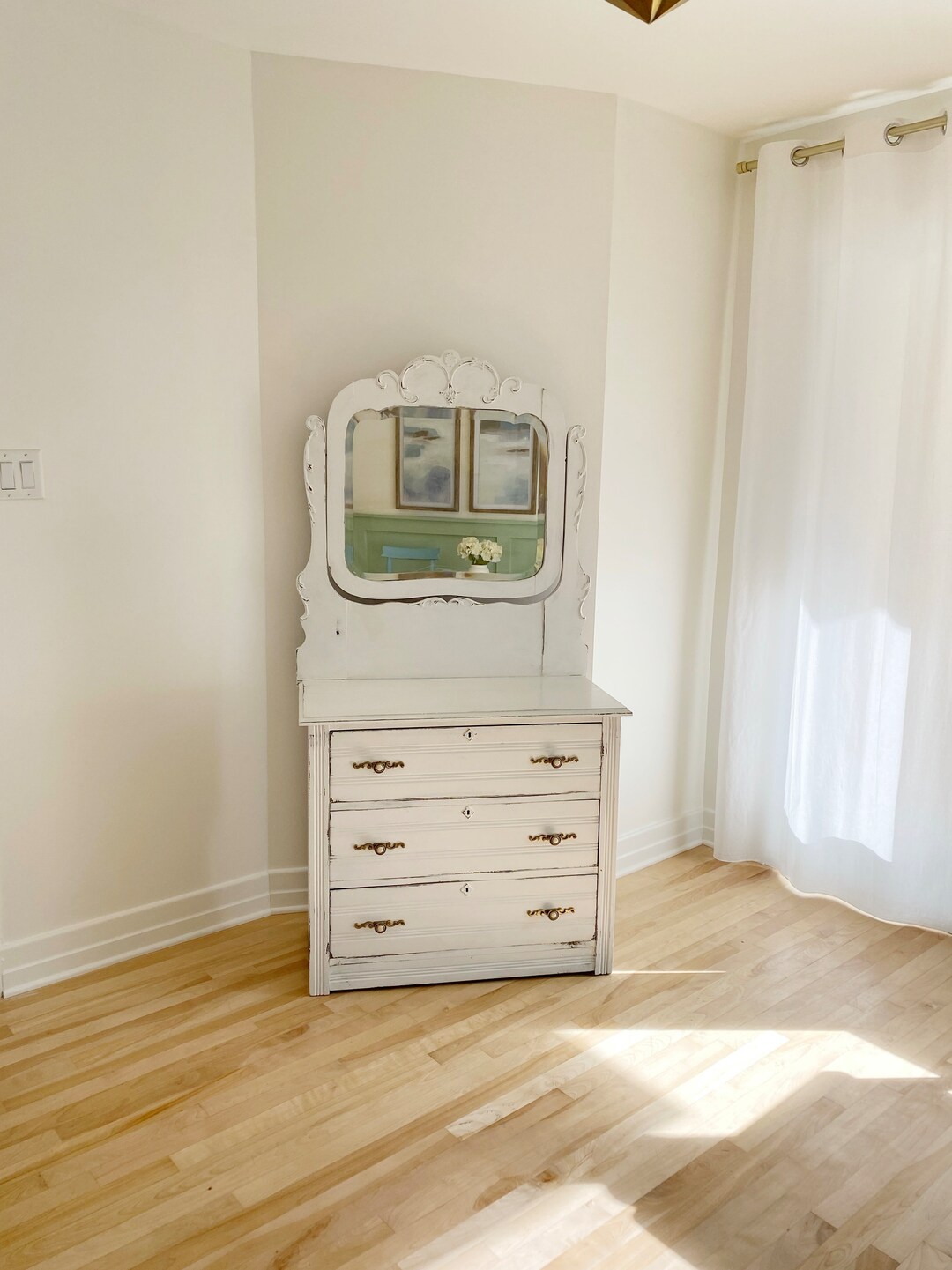 Antique French Country Dresser, Hand Painted Dresser With Mirror Etsy