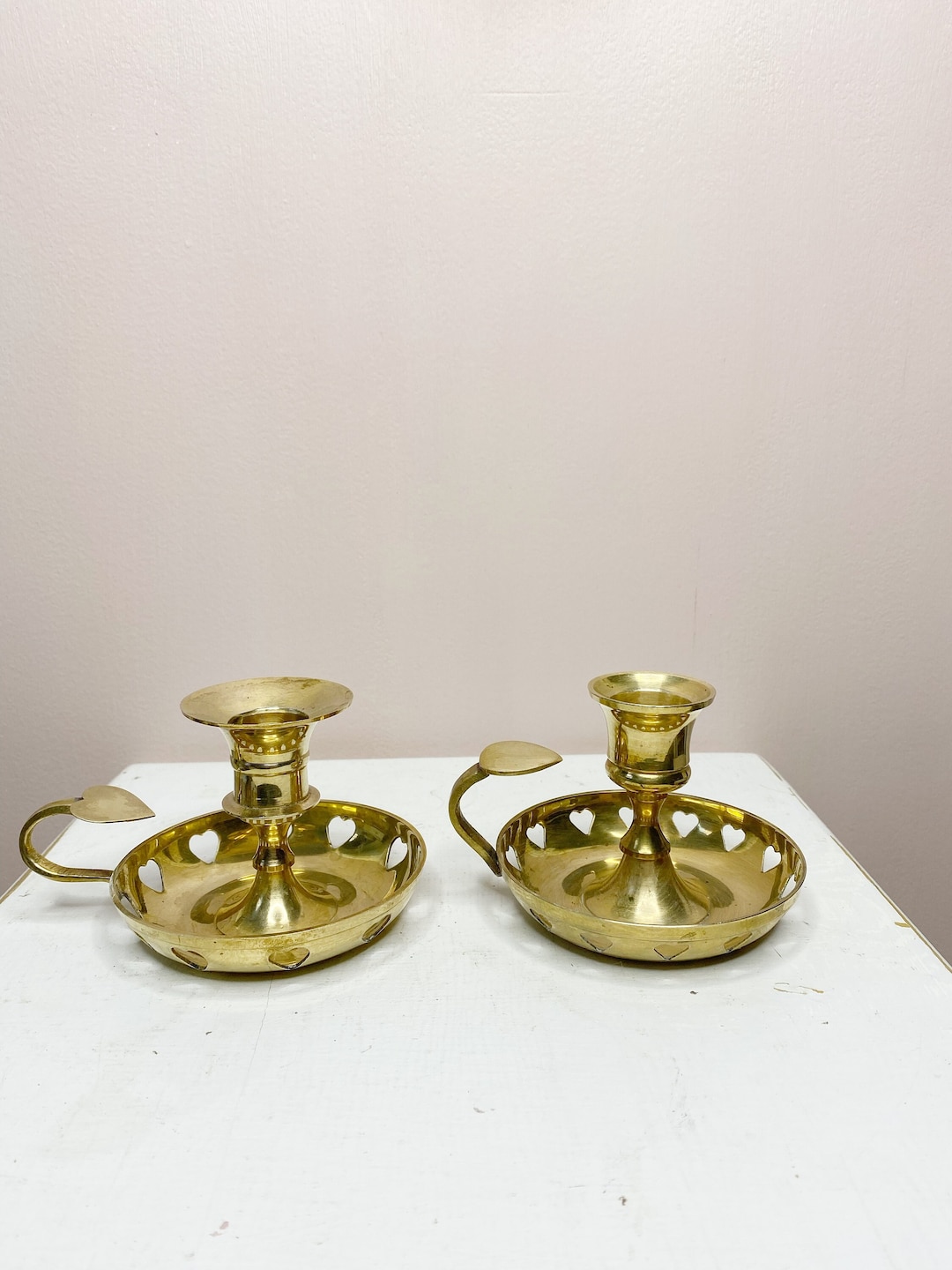Brass Heart Candle Stick Holder, Valentines Taper Candle Holders Etsy