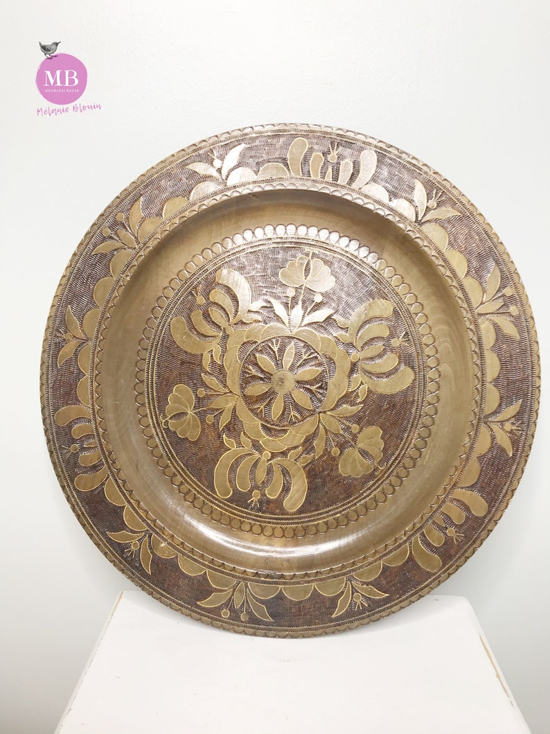 Polish Folk Art Wooden Carved Wall Plate Bohemian Mandala Etsy