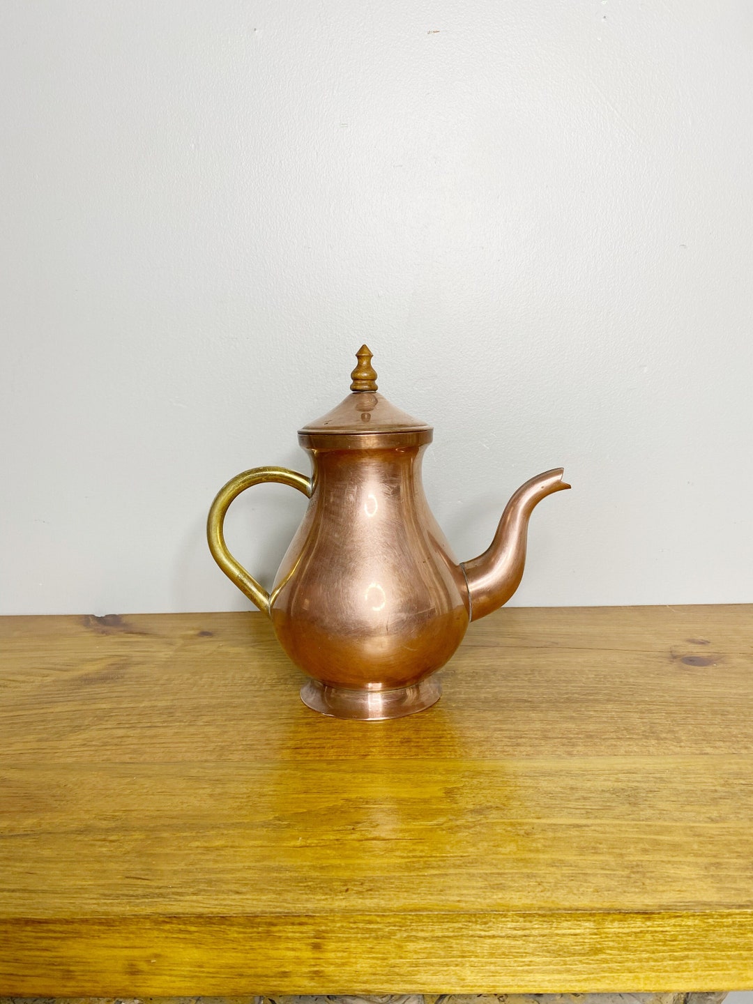 Copper and Brass Teapot Made in Portugal Etsy