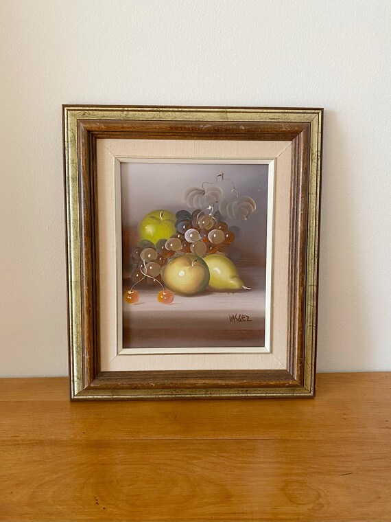 果物の静物画 油絵 木製フレーム付き 【公式通販】