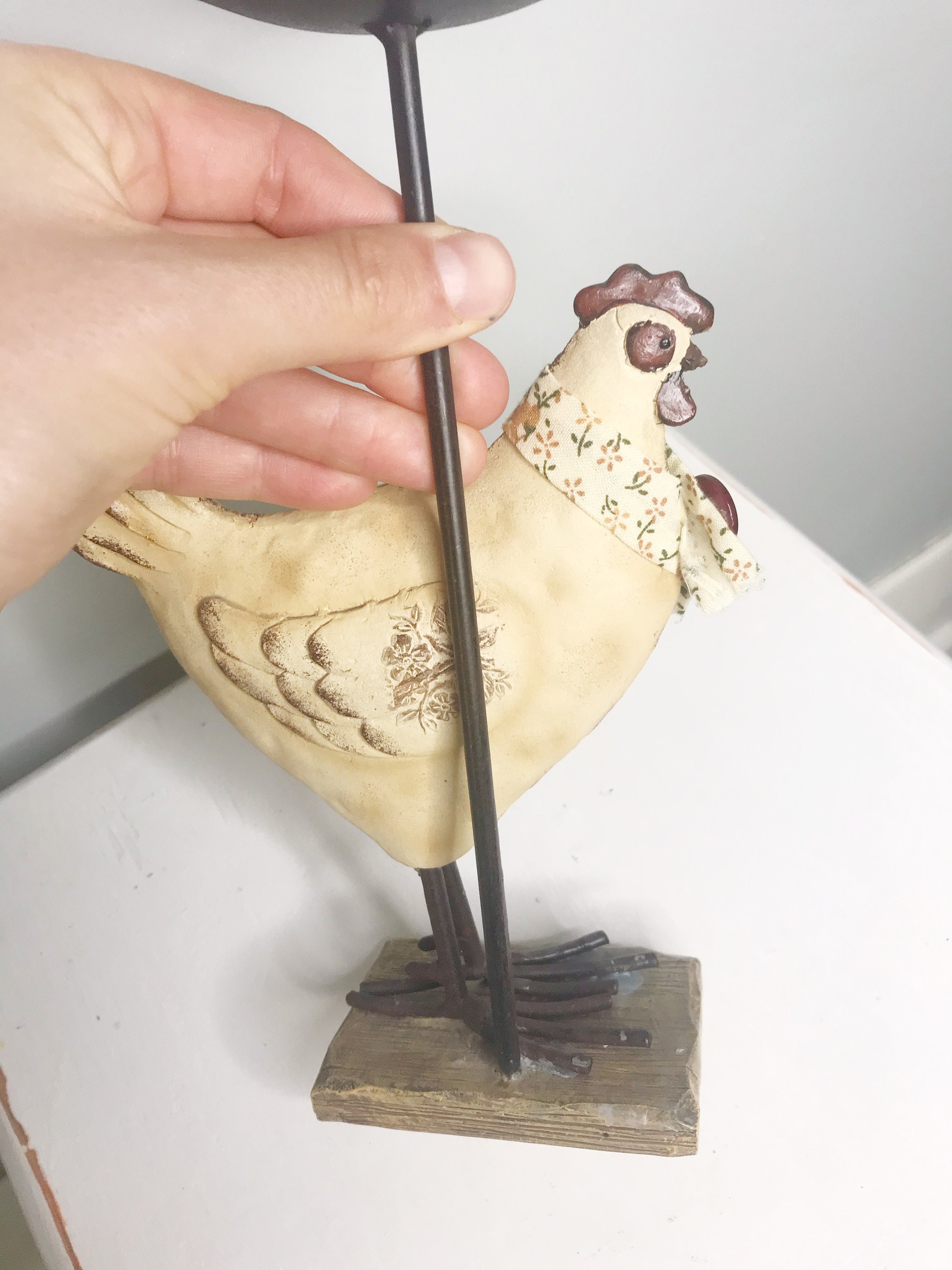 Chicken Candle Holder Farmhouse Candle Rustic Pillar Holder Etsy UK