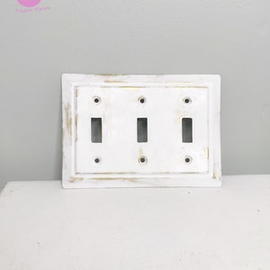 Triple light switch plate, farmhouse switch, painted light plate cover