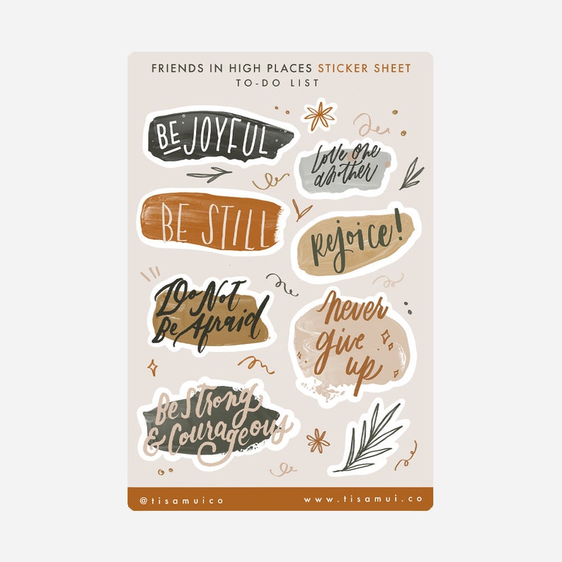 To-Do List 2 Sticker Sheet Catholic Planner Stickers Be Still Be Joyful Rejoice Be Strong and Courageous