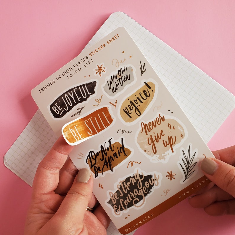 To-Do List 2 Sticker Sheet Catholic Planner Stickers Be Still Be Joyful Rejoice Be Strong and Courageous