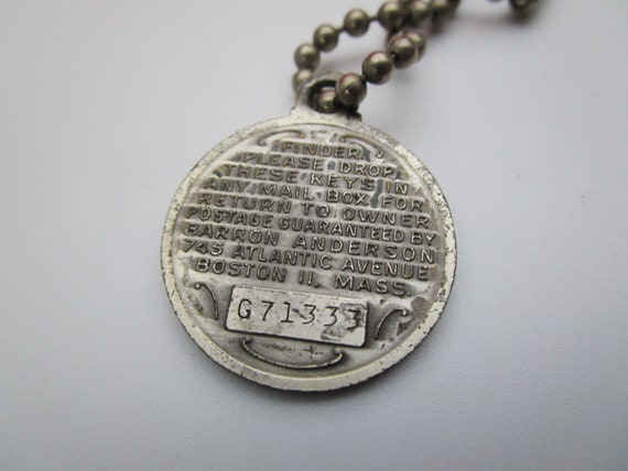 Antique Advertising Keychain " The Barron - Anderson Overcoat America's Finest " View 3
