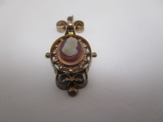 Lovely Antique Victorian Fancy Cameo Necklace Pen… - image 1