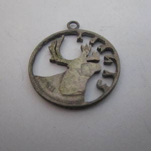 Antique Silver Cut Out Canadian Quarter Coin Pendant