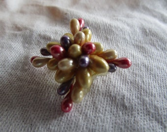 Cute Antique Multi Colored Brooch