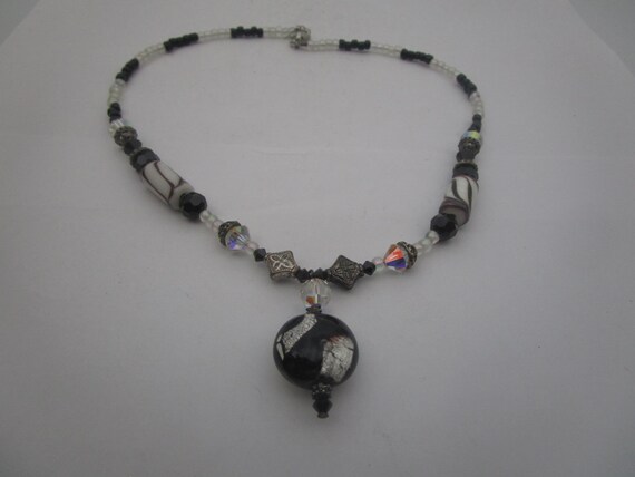 Beautiful Fancy Art Glass Beaded Necklace