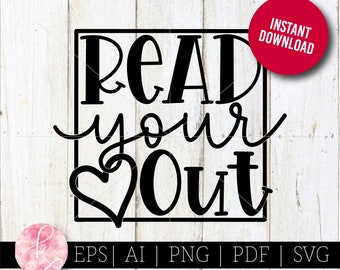 Lees je hart uit SVG-leesshirt Cricut lezing woordkunst lezing hart leraar shirt Read Across America SVG-bibliotheekshirt