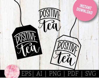 Positiviteit theezakje SVG Positivi thee SVG theezakje tag positiviteit svg Positivitea Cricut grappige thee svg slimme thee svg