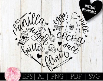 Baking Words Heart SVG Baking Word Art SVG Baking Heart Baking T-shirt Bakschort
