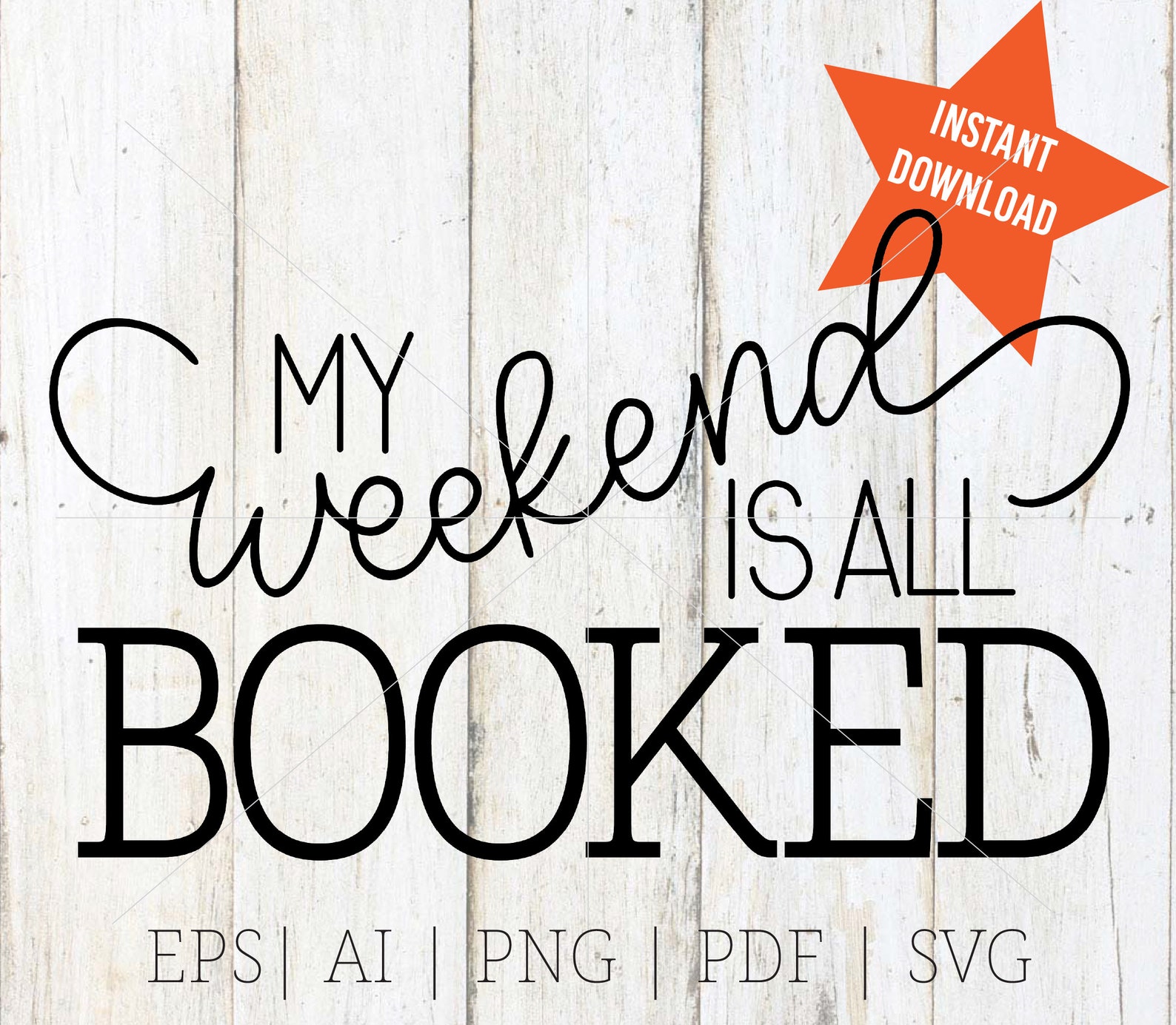 My Weekend is All Booked SVG Book SVG Book Cut File | Etsy