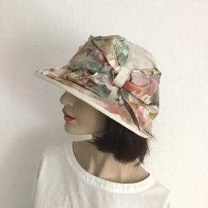 Women's hat summer hat sun hat 100% linen handmade NEW image 1