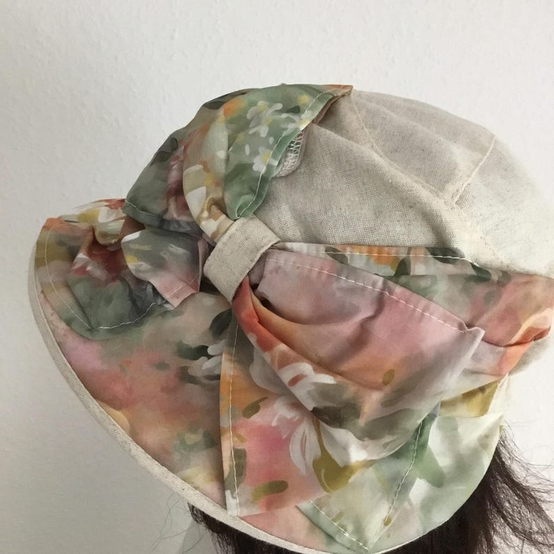 Women's hat summer hat sun hat 100% linen handmade NEW image 4