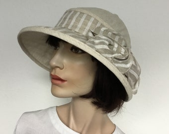 Women's hat summer hat sun hat 100% linen handmade NEW