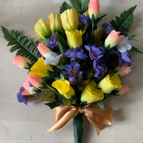 Silk Funeral Flowers Etsy