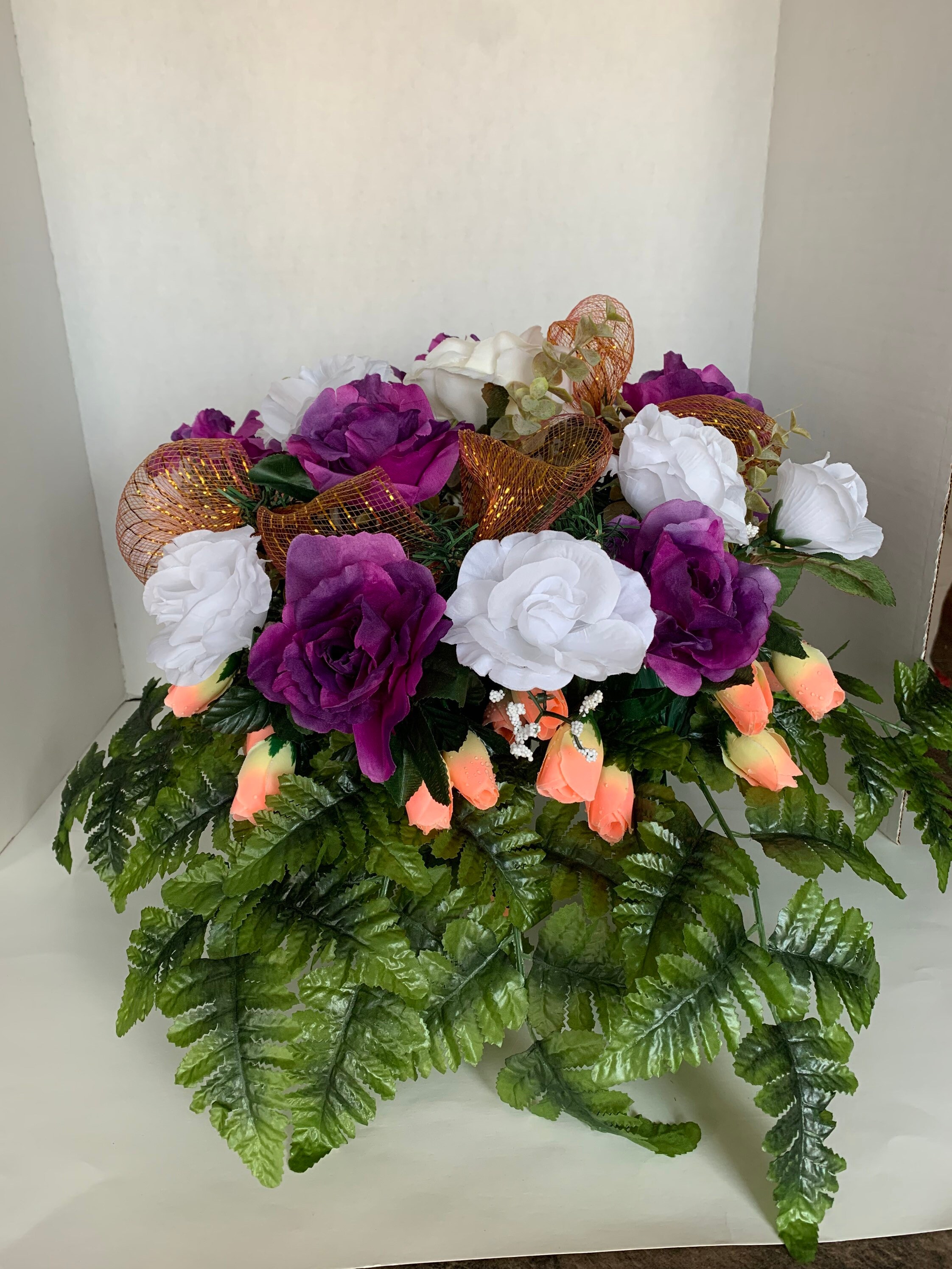 Headstone Saddle Cemetery Flowers Etsy