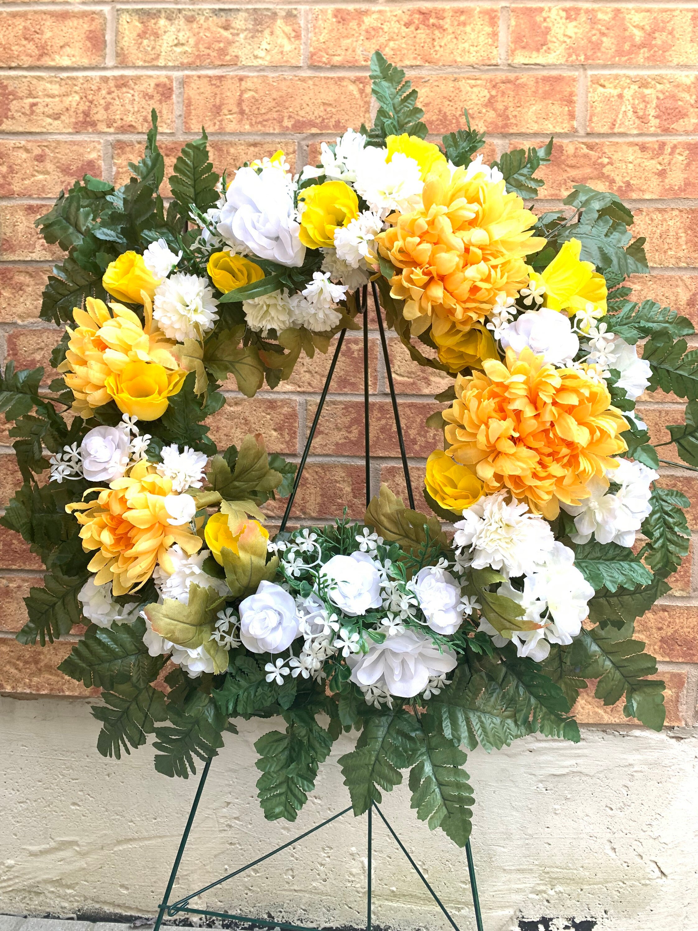 Funeral Wreath Artificial Wreath Graveside Flowers Etsy Australia