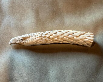 Handgeschnitzter Geweihgriff - Adler