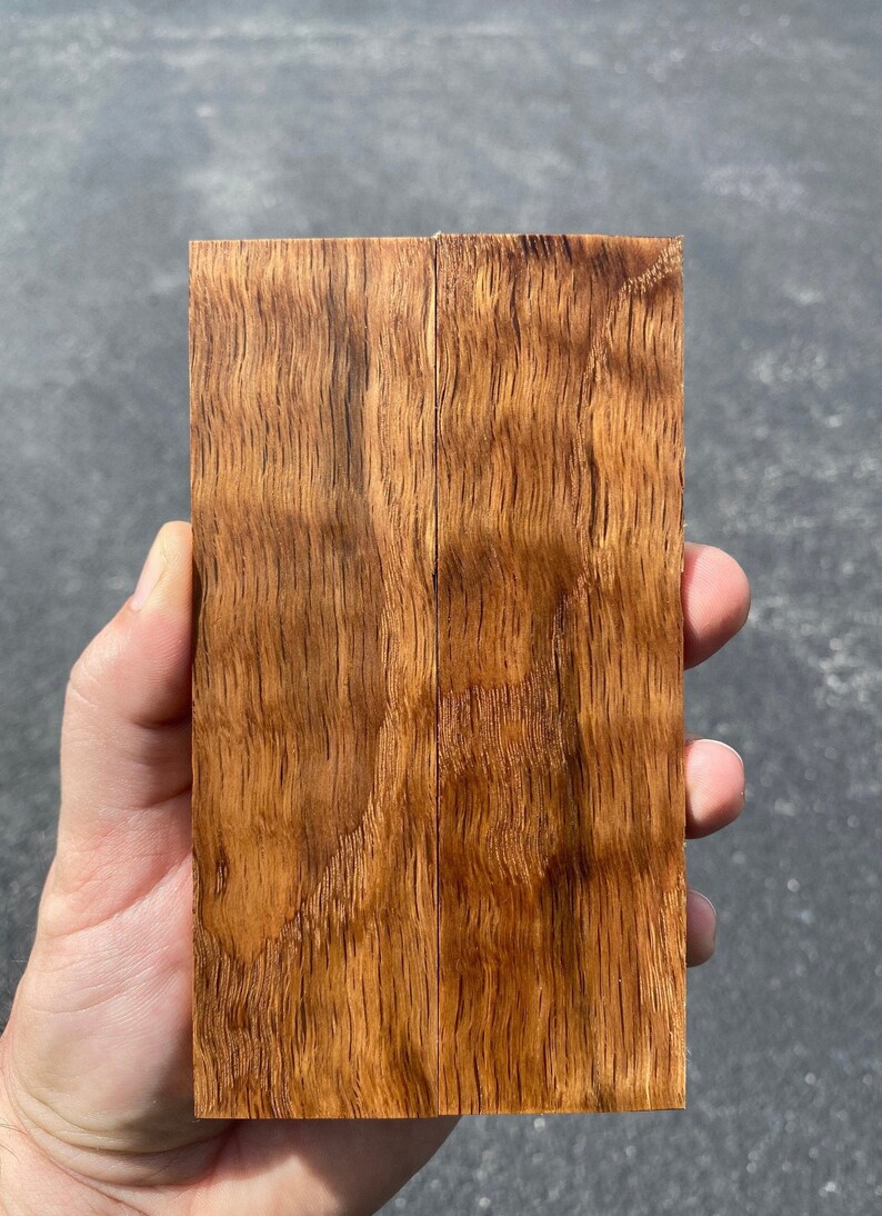Curly Oak Stabilized Knife Scales Set of Book Matched Etsy