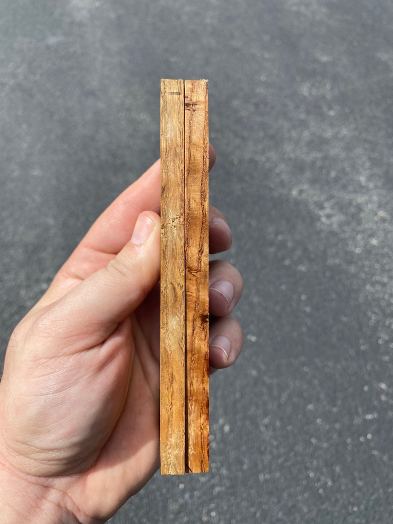 Curly Oak Stabilized Knife Scales Set of Book Matched Etsy