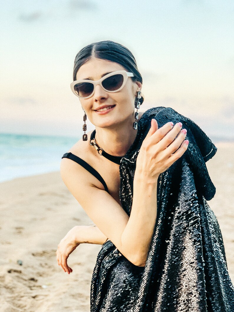 Sequin Cape Festival Kimono Black Superhero Costume Rave Etsy