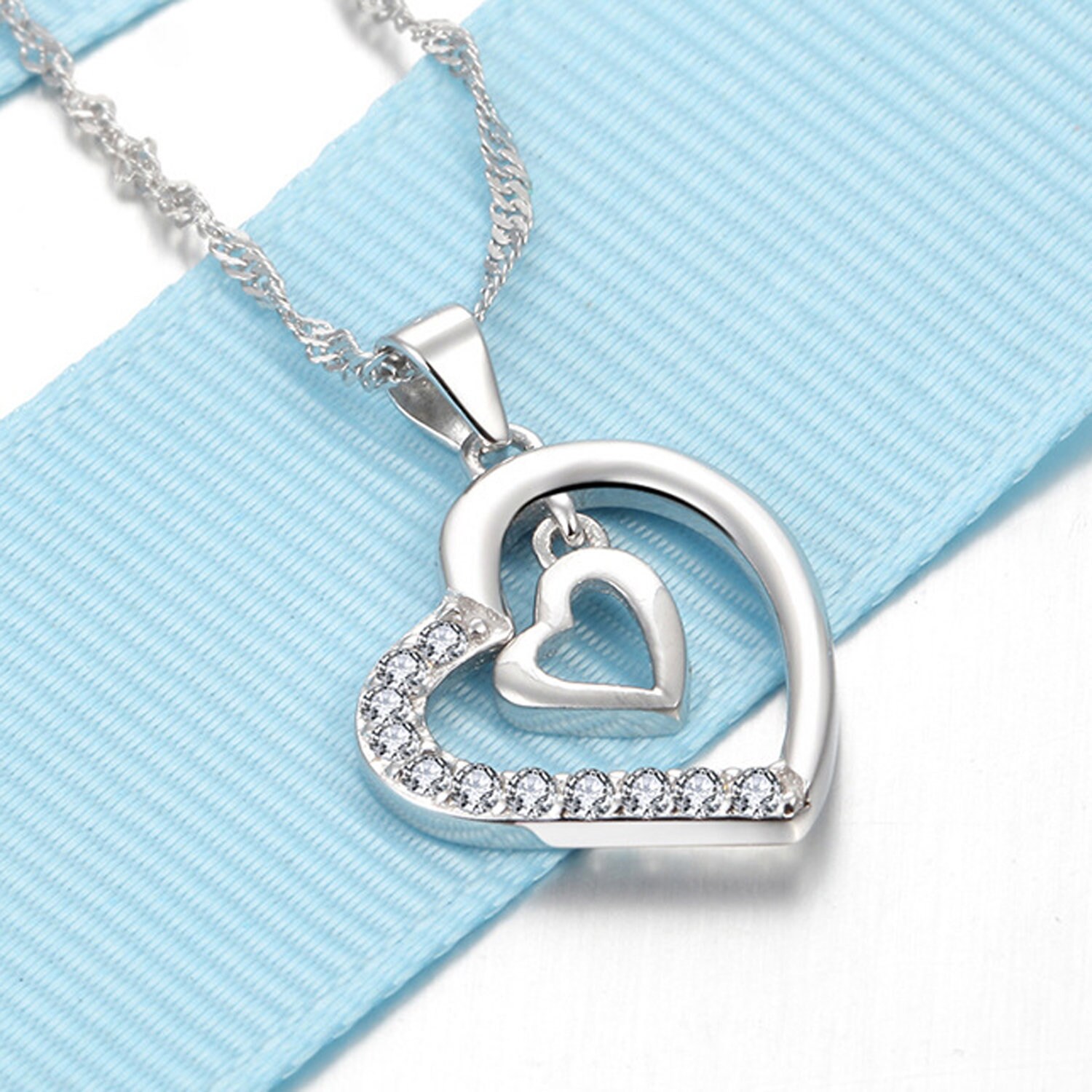 Details about   Solid 925 Sterling Silver Triquetras Heart Love Necklace Box Toggle Chain Gift 