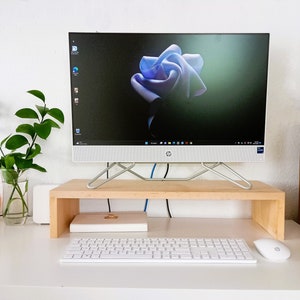 Universal Monitor Stand, Elevated Computer Stand,  Desk Accessories Organizer, Office Storage and Organization, Modern Desk Shelf