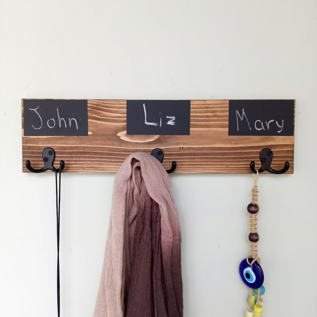 Memo Rack Wood Coat Rack With Chalkboard Memo - Entryway Organizer - Etsy