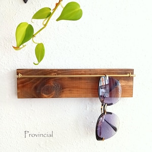 Solid Pine Sunglass Holder: Contemporary Wall Mount Display