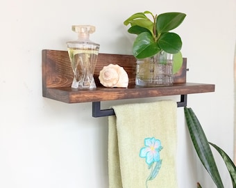 Bathroom Towel Rack Shelf, Modern Floating Shelf, Hand Towel Holder, Bathroom Decor, Excellent Gift Idea