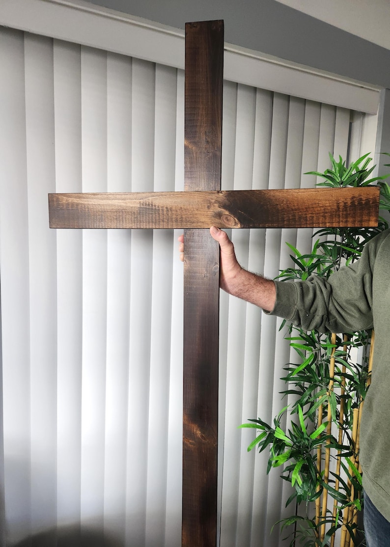 Large Wood Cross With Stand: Rustic Wedding, Baptism Decor, Memorial ...