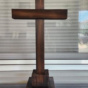 Large Wooden Cross With Base: Rustic Home Chapel Decor - Etsy