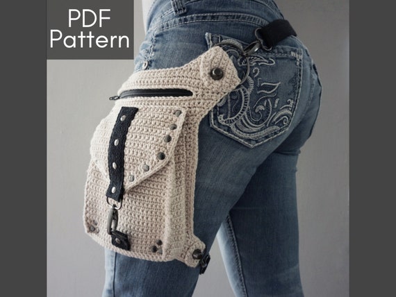 Lexis Holster Bag crochet PATTERN pdf - instant digitable download - fanny pack - hip bag