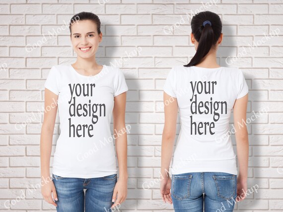 Download Women S Blank White T Shirt Apparel Mockup Bella Canvas Etsy