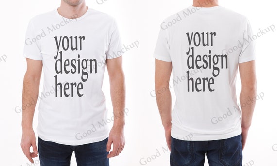 Download T Shirt On Model Apparel Mockup Bella Canvas Front And Back Etsy PSD Mockup Templates