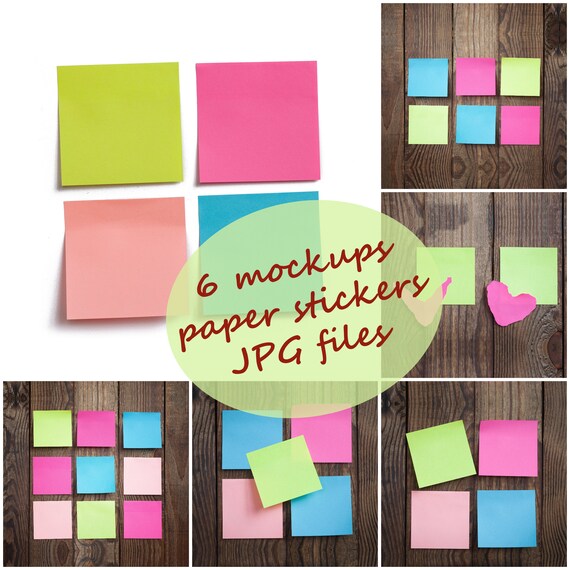 Mockup Bundle Sticky Notes Clipart Planner Post Colourful Etsy