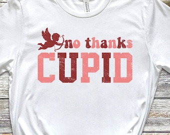 No Thanks Cupid PNG, Anti Valentine's Day Design (Digital Download)