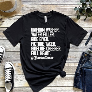 DTF Ready To Press Baseball mom, game day shirt, Unform Washer, Water Filler, travel ball mom, cute baseball mom design